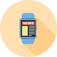 News App Flat Long Shadow Icon vector