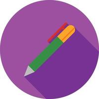 Fountain Pen Flat Long Shadow Icon vector