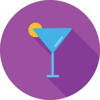 Cocktail Glass Flat Long Shadow Icon vector