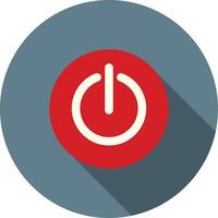 Power button Flat Long Shadow Icon vector