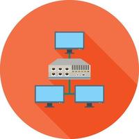 Networking Switch Flat Long Shadow Icon vector