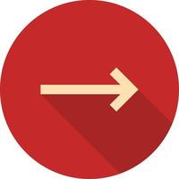 Right Arrow Flat Long Shadow Icon vector