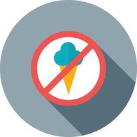 No Icecream Flat Long Shadow Icon vector