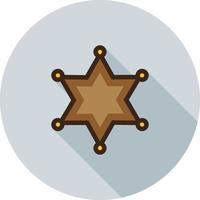 Sherrif Badge Flat Long Shadow Icon vector