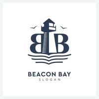 logotipo de baliza con letra bb para negocios vector