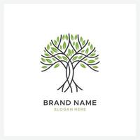 golden tree logo design template vector