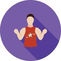 Muscular Person Flat Long Shadow Icon vector