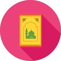 Prayer Rug Flat Long Shadow Icon vector