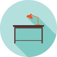 Working Desk Flat Long Shadow Icon vector