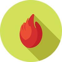 Fire Flat Long Shadow Icon vector