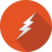 Lightning bolt Flat Long Shadow Icon vector