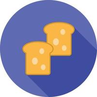 Bread Flat Long Shadow Icon vector