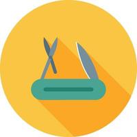 Penknife Flat Long Shadow Icon vector