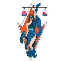 Lady of Justice vector illustration with white background
