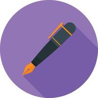 Pen Flat Long Shadow Icon vector