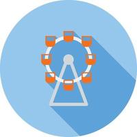 Ferris Wheel Flat Long Shadow Icon vector