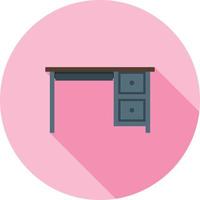 Working Table Flat Long Shadow Icon vector