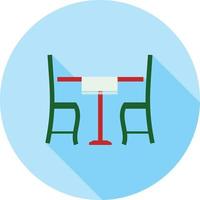 Lunch Table Flat Long Shadow Icon vector