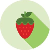 Strawberry Flat Long Shadow Icon vector