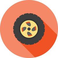 Tyre I Flat Long Shadow Icon vector