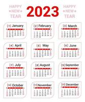 calendario 2023 plantilla de diseño único y profesional vector