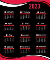 Calender 2023 Unique and professional Design Template vector