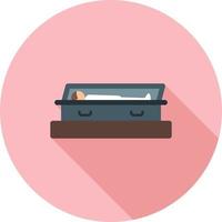 Open Casket Flat Long Shadow Icon vector