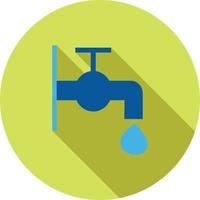 Water Tap Flat Long Shadow Icon vector