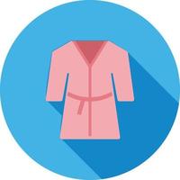 Towel Robe Flat Long Shadow Icon vector