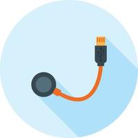USB Charger Flat Long Shadow Icon vector