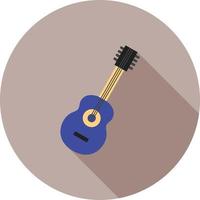 Icono de sombra larga plana de guitarra eléctrica vector