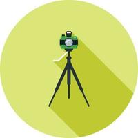 Camera on Stand Flat Long Shadow Icon vector