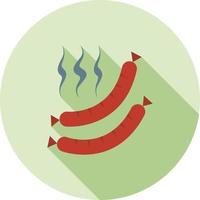 Hot Sausage Flat Long Shadow Icon vector