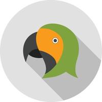 Parrot Face Flat Long Shadow Icon vector