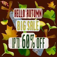 autumn sale poster.  vector Illustration. hello autumn