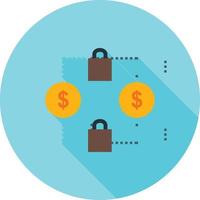 Secure Transactions Flat Long Shadow Icon vector