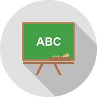 Classroom Board Flat Long Shadow Icon vector