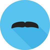 bigote ii plana larga sombra icono vector