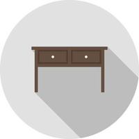 Table with Drawers I Flat Long Shadow Icon vector