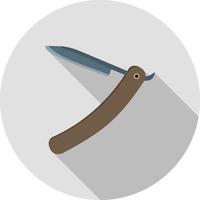 Straight Razor II Flat Long Shadow Icon vector