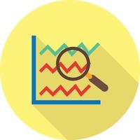 Search Stats Flat Long Shadow Icon vector