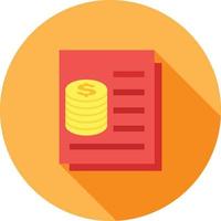 Invoices Flat Long Shadow Icon vector