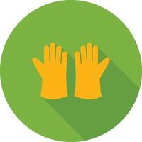 Cleaning Gloves Flat Long Shadow Icon vector