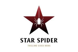 Modern Hanging Spider Widow Tarantula Star Logo Design Vector