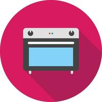 Stove Flat Long Shadow Icon vector