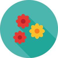 Flowers Flat Long Shadow Icon vector