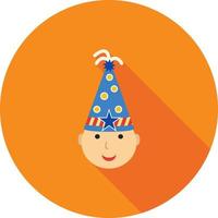 Birthday Child Flat Long Shadow Icon vector