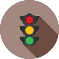 Traffic Signal Flat Long Shadow Icon vector