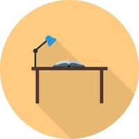 Study Desk I Flat Long Shadow Icon vector