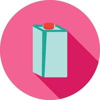 Milk box Flat Long Shadow Icon vector